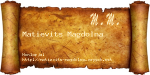 Matievits Magdolna névjegykártya